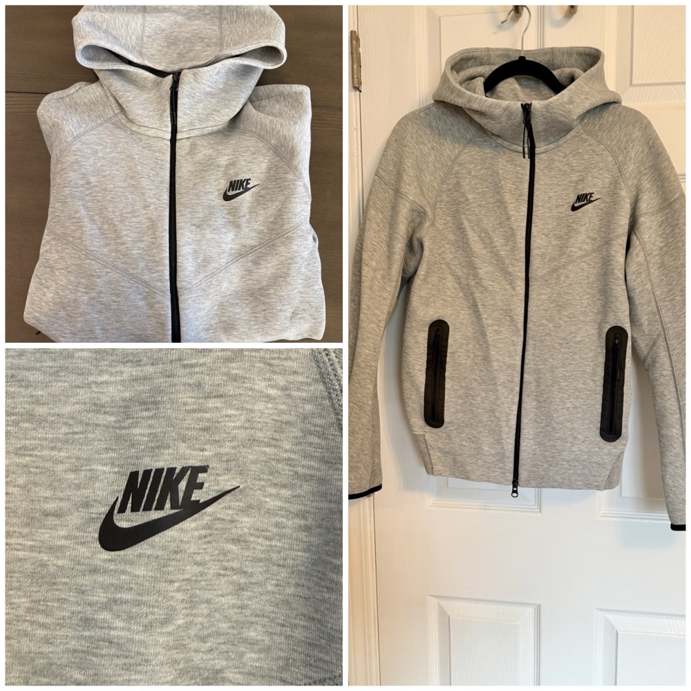 Nike Tech Fleece, Full Zip Hoodie, Heather Gray